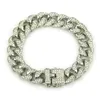 Mens Iced Out Fashion Armband Högkvalitativ guldkubansk länkkedja Miami Armband Hip Hop -smycken