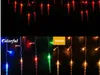 4m * 0.7m 100 Sople LED Zasłony Światła Boże Narodzenie LED Sopel Sznurka świateł Wróżki Do Domowej Wieczór Dekoracje Ślubne AC220V / 110V