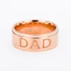 Aço inoxidável Love You Dad Band Rings esculpindo o anel de dedo para homens jóias de moda Will e Sandy Drop Ship