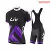 2021 Sommar Liv Team Womens Cykling Korta ärmar Jersey Bib Shorts Sätter Snabbtorkad cykel Outfits Racing Clothing Ropa Ciclismo Y20122803