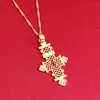 quality 24k gold color african cross cross necklace pendant necklace jewelry for ethiopian women gifts