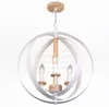 Modern minimalist white paint adjustable hoop chandelier Nordic Loft restaurant DIY decoration wood E14 LED hanging lighting MYY