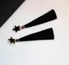 Wholesale-y fashion luxury designer cute lovely star tassel stud earrings for woman girls black red blue