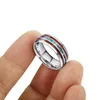 Fashion 8mm Polished Matte Abalone Shell Tungsten Carbide Ring Business Style Men's Jewelry Size 6 - 13