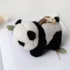 Niedlicher echter echter Schaffell-Panda-Bär, Pompom-Ball, Taschenanhänger, Schlüsselanhänger, Zubehör, Handy-Geldbörse, Handtasche9379734245y