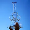 Nieuwe 7 inch Recycler Bongs Douchekop Percolators Sidecar Olie DAB Rigs Groen Paars Glas Water Bongs 14mm Verbinding met Glazen Kom