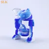 Design de robô moderno bong de água de vidro 14mm tigela de vidro mini bongs destacável silicone protectcase cachimbos de vidro cachimbos de fumar embalagem Siliclab