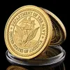 5 pièces du département de la marine de l'armée américaine, plaqué or, 1oz, valeurs fondamentales, pièces de monnaie de défi militaire à collectionner, 9613212
