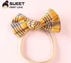 Kinder Plaid Bögen Haarbänder Kinder weiche Stoff Bögen elastische Pferdeschwanzhalter Mädchen Prinzessin Haarschmuck Designer Kinder Scrunchie Y2861