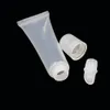 20pcs Empty Lip Gloss Tubes Container Cosmetic Packaging Soft Plastic Clear 8ml 12ml Travel Squeeze Lipgloss Tube PE Glossy Lids