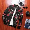 Drop Shipping Spring Autumn Bomber Jacket Men Floral Printed Fashion Slim Fit Mens Casual Jackets Mens Windbreaker Coat