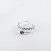 Wholesale- Creative 925 Sterling Silver Rings For Women Obsidian Leaf Double Layer Thai Silver Opening Index Finger Ring