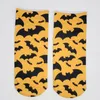 Hallonween Party adulte chaussettes courtes unisexe sport Football pom-pom girl Hip-Hop cheville chaussettes impression 3D doux coton bonneterie