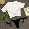 Мода-горячая ананасовая печать половина рукава плавание костюмы летние сексуальные красочные спортивные купальники мода женщины купальная одежда