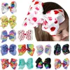 Meninas 8 Clipes Inch Grande coração Grande Bows fita de gorgorão Grampos de cabelo filhos adoráveis ​​do arco-íris Headwear Acessórios de cabelo Hot