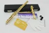 Margewate FL-471 Standarder Studentflöjter Utsökta 17 hål Open C Key Flute Hela guldlacken med fodral Gratis frakt