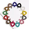 Boemia tallone nappa orecchini di goccia per i regali di nozze le donne alla moda frange ragazze di partito Vintage orecchini di dichiarazione del cuore colorato
