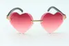 Direct s haute qualité nouvelles lunettes de soleil à lentilles coupantes en forme de coeur 8300687 branches en corne de buffle noir naturel taille 5818140 mm8674265