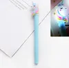 Cosas kawaii unicorn ljus kiseldioxid huvud gel penna nyhet neutral penna för att skriva barn gåva kontors skola, härlig papeterie 50pcs / parti