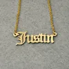 Personalized Name Necklace, Customized Nameplate Necklace, Custom Name Necklace, Old English Style Name Jewelry Personalized T190702
