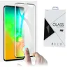 Stöd Fingeravtryck Lås upp 3D-krökt tempererat glasskärmskydd för Samsung Galaxy S10 S10 Plus 220PC i Retail Package