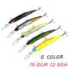 5 Färg 15.2cm 12.55g Minnow Plasthåriga Baits Lures 6 # Hook Fiskehakar ll-011