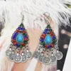 Vintage Boho Jhumka Coin Tassel Geoxideerde Drop Dangle Indian Kleurrijke Strass Oorbellen Voor Vrouwen Bruiloft Sieraden