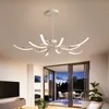 الشمال Chandeliermatte أسود / أبيض الانتهاء الحديثة أدى الثريا لغرفة المعيشة غرفة دراسة غرفة تعديل جديد الصمام الثريا تركيبات