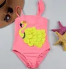 Flickor Baddräkt Flamingo Tjej Baddräkt One Pieces Swan Kids Baddräkt Barnkläder Slitage Sommar Barnkläder 3 färger DHW2375