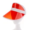 Summer PVC Hat Sun Visor Party Casual Hat Clear Plastic Adult Sunscreen Cap Outdoor Sports Hats Women