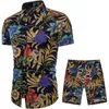 Fashion-Mens Summer Designer Suits Beach Seaside Holiday Shirts Shorts Clothing Sets 2pcs Floral Tracksuits