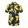 2019 New Summer Mens Short Sleeve Beach Hawaiian Shirts Cotton Casual Floral Shirts Regular Plus Size 3XL Mens clothing Fashion T200108