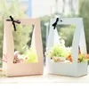 Çiçek sepeti kağıt karton 5pcs Taşınabilir çiçekler ambalaj kutusu su geçirmez çiçekçi taze çiçek taşıyıcı çanta yeşil siyah pink272e