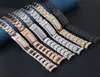 20 21mm Black Silver Brushed 316L Solid Stainless Steel Watch Band Belt Strap Bracelets For Role Submariner Men Mental Logo On301y