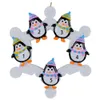 Maxora Snowflake Penguins Family på 2/3/4/5/6 julprydnader som hantverk souvenirer för personliga gåvor