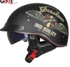 GXT DOT-Zertifizierung Retro Motorradhelm Moto Helm Roller Vintage Half Face Biker Motorrad Crash Moto Helm Casco Moto192k