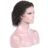 HD Lace Frontal Wig Kinky Curly Transparent 13x4 Wigs frontal de renda 130% Cabelo humano indiano curto