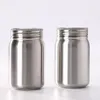 500ml Double Stainless Steel Mason Jar Mason Cup with Lid Straw Coffee Beer Juice Cup WB1058