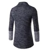 Heren zachte katoenen sjaalkraag vest truien slim fit casual splice gebreide jas jas M-XXL grijs koffie