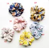 Bright Spring Summer Women Girls Chiffon Rose Floral Elastic Ring Hair Ties Accessories Ponytail Holder Hairbands Rubber Band Scrunchies