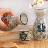 Promotional 3PCS Sakura Sake Set Japanese Style 1 Ceramic Hip Flask Tokkuri Bottle 2 Ochoko Cups Wine Glasses for Sushi Restaurant