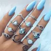 Fashion Rings Set Natural Fire Opal Ring Wedding Retro Jewelry 5.7 good gift for friend family