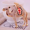 Cute Camel Pendant Keychains Crystal Rhinestone Paved Gold Tone Alloy Animal Metal Mens Key Chain Bag Charm Keyring Ring Holder