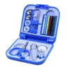 Partihandel Nya 100pcs Portable Travel Sewing Kits Box Needle Trådar Scissor Thimble Home Tools Gratis frakt