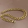 Hip Hop Iced Out Full Diamond Cuban Chain Chain Collier Luxury Bijoux Mens Dominering Long Gold Chain3517294