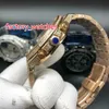 Tam Elmaslar Parlak Kuvars İzle 41mm Bling Buzlu Gül Altın Çelik Kılıf Gül Altın Elmas Dial VK Kronograf Tam Buzlu Saatler 2728101