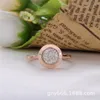 Groothandel-ontwerp authentieke 925 sterling zilveren ringen compatibel fit pandora sieraden met logo ronde schijf CZ verharde ring