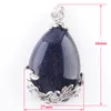Wojier слез воды капля любовь натуральный синий песчаный драгоценный камень каменные кулон ожерелье Reiki бусины женские ювелирные изделия N3472