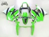 Free Custom fairings for Kawasaki ZZR600 2005 2006 2008 ZZR 600 05 06 07 08 ABS plastic green white Injection fairing parts