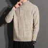 Solid Plaid Knitted Sweater Men Clothes Christmas Sweater Men Clothing 2019 Winter Man Pullover Coat J719